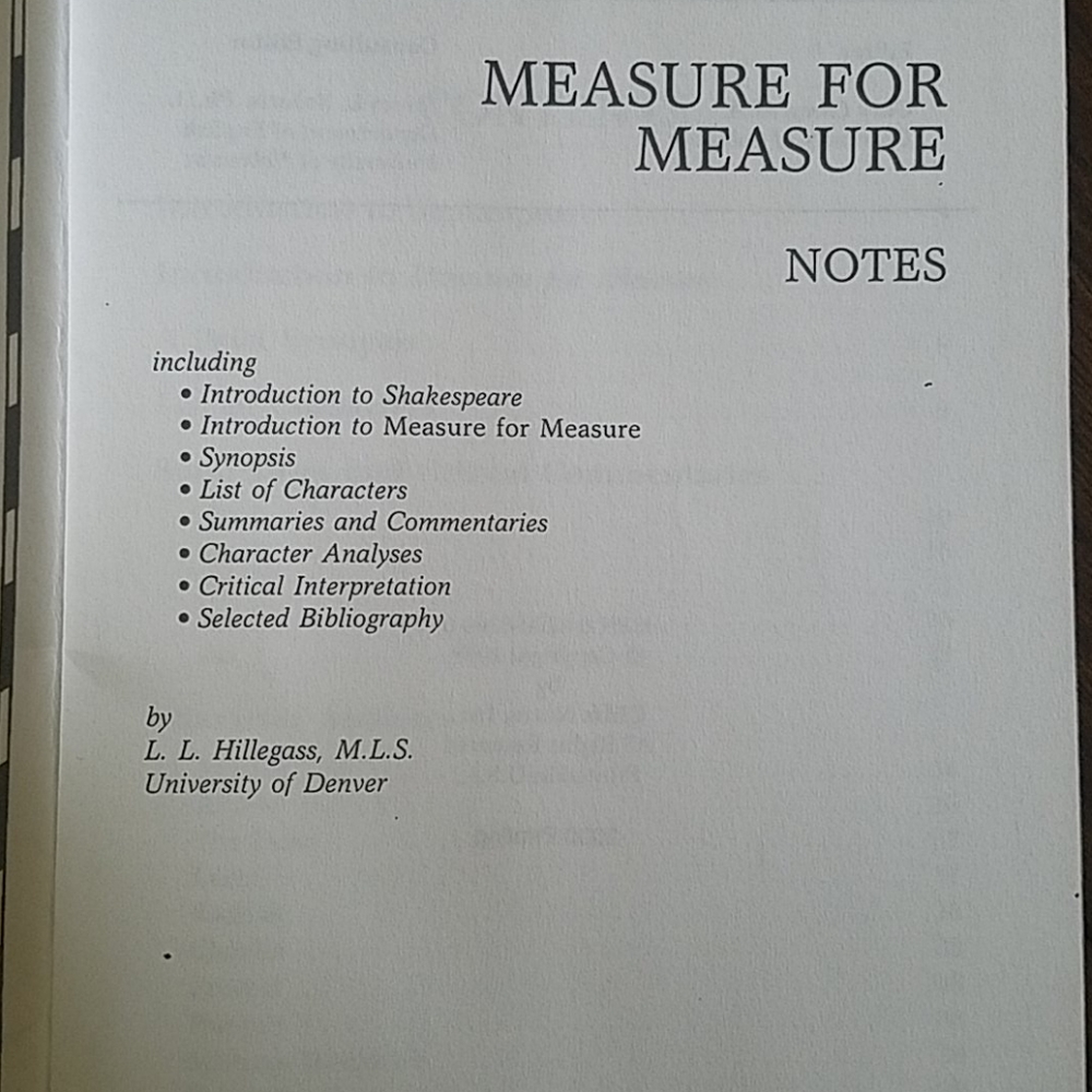 ⭐️ Cliffs Notes Measure for Measure - Picture 3 of 3